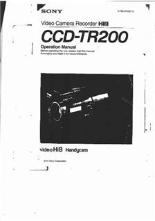 Sony CCD TR 200 E manual. Camera Instructions.